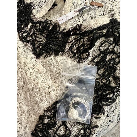 Free People S Romantic‎ Ivory & Black Lace Boho Summer Festival Gypsy Dress NWOT - Picture 13 of 13